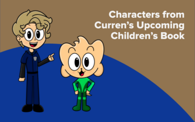 Dos personajes ilustrados del próximo libro infantil de Curren.